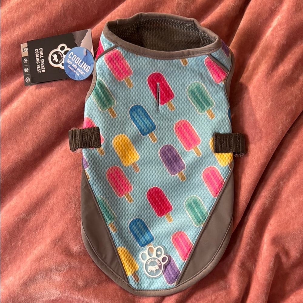 NWT canada pooch chill seeker cooling vest size 12 with popsicle design